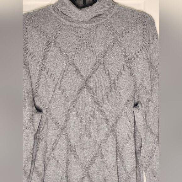 Tasso Elba XL Gray Lngsleeves 100% SUPIMACOTTON Turtleneck Knitted Men Sweater - Picture 6 of 9